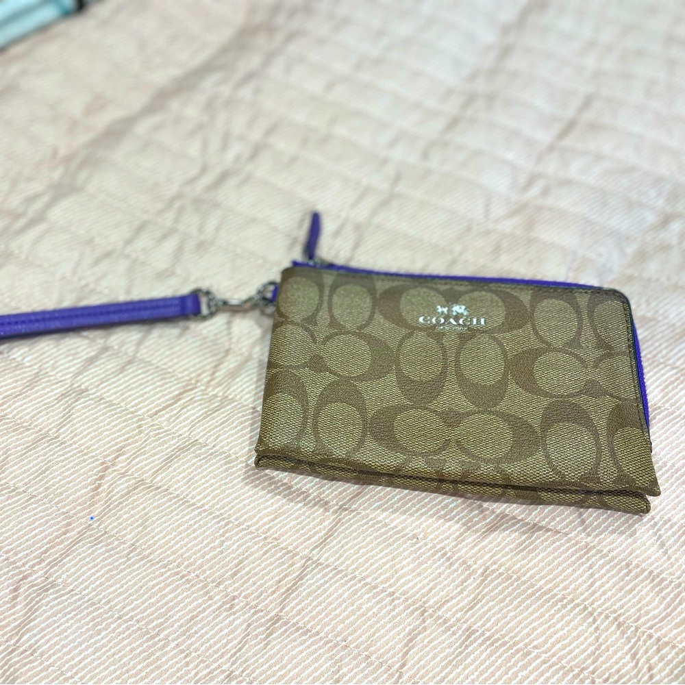 Coach brand dual sided wristlet